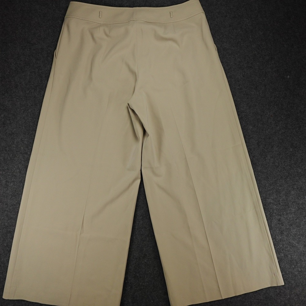 St. John Black Label Beige Wide Leg Cropped Trousers Womens Sz 16 Career Casual